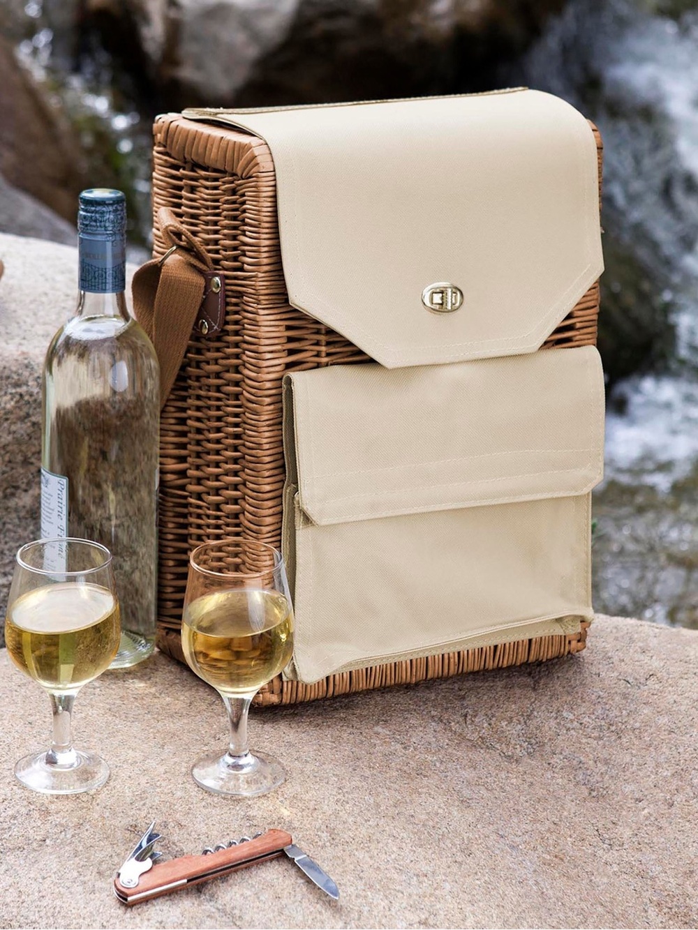 Picnic Time Corsica Wine & Cheese Picnic Basket NWOT